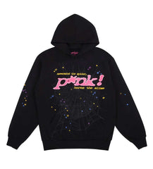 Sp5der P*nk Hoodie Black