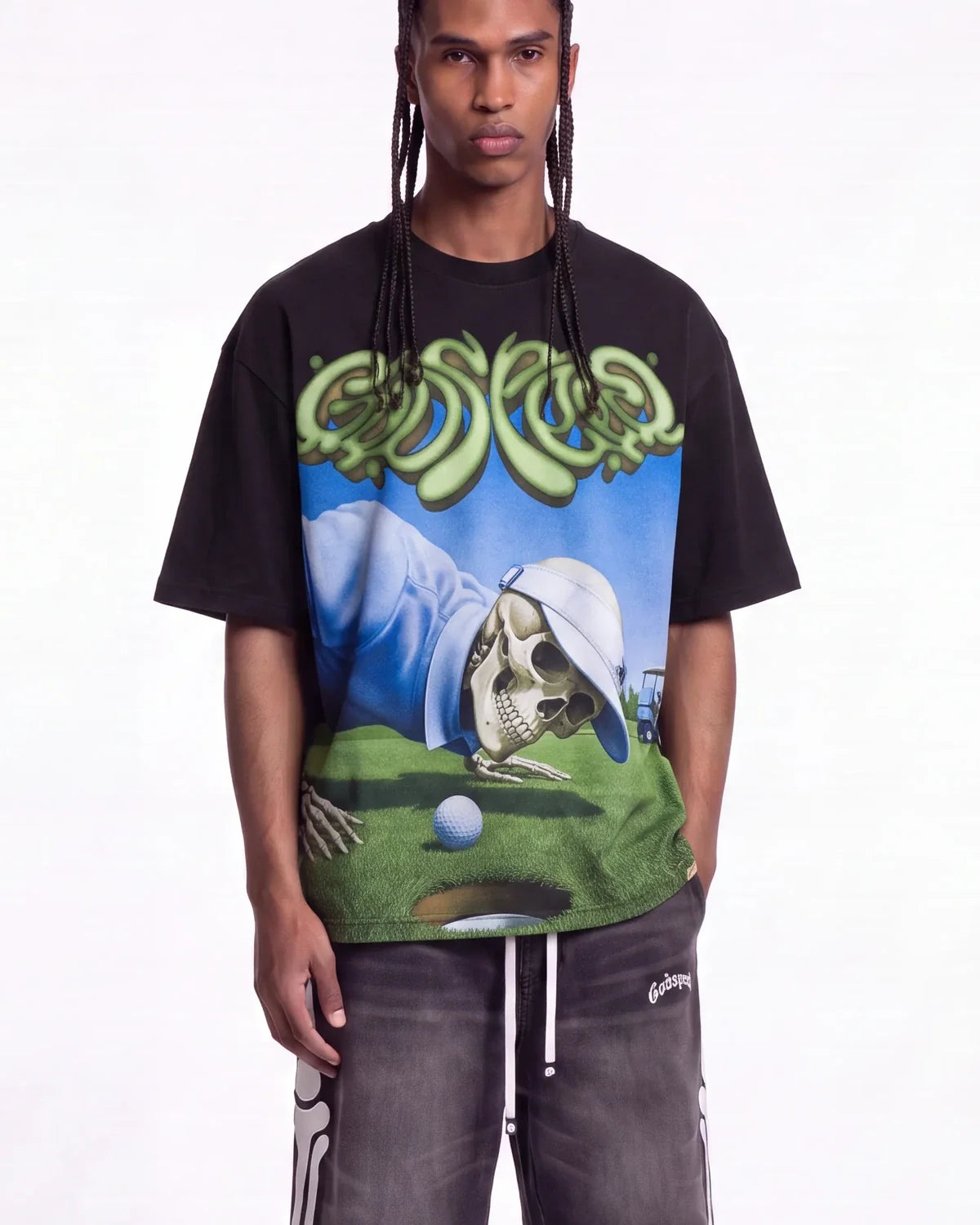 Godspeed Green Reaper Tee Black