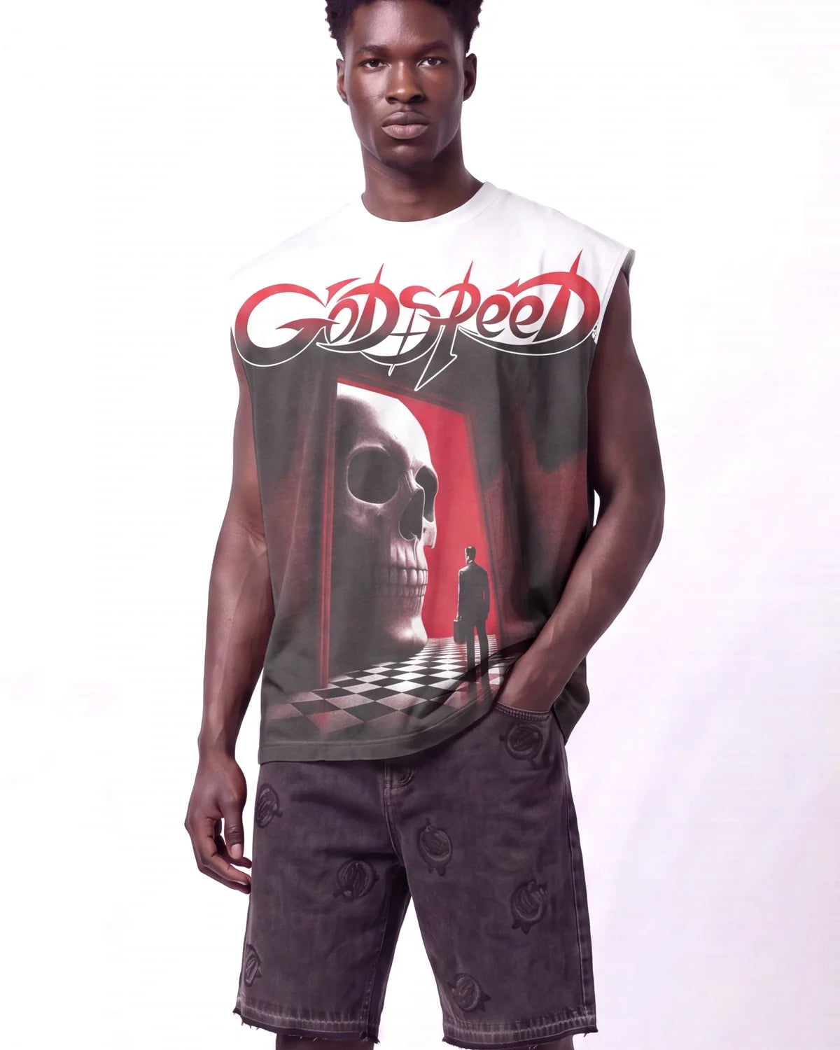 Godspeed Fate's Doorstep Sleeveless Tee White