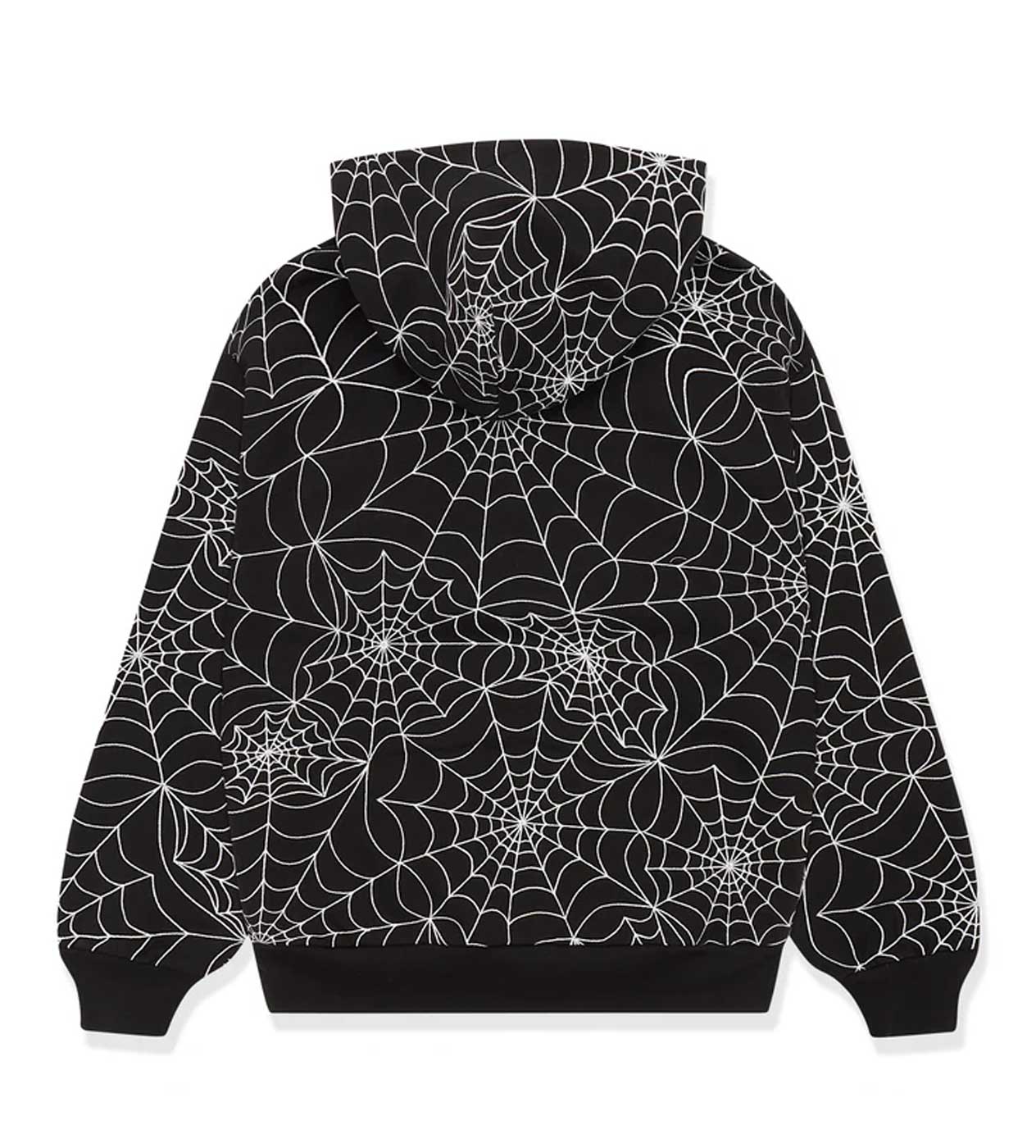 Sp5der Embroidered AOP Hoodie Black