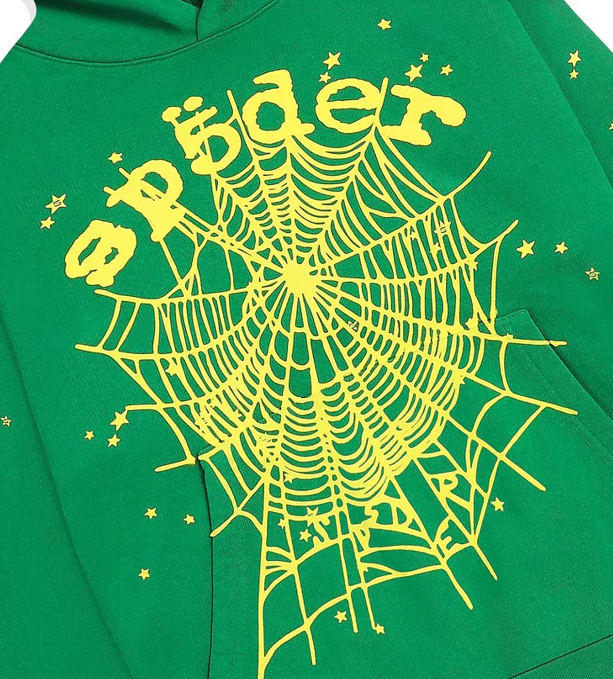 Sp5der Star OG Web v2 Hoodie Green